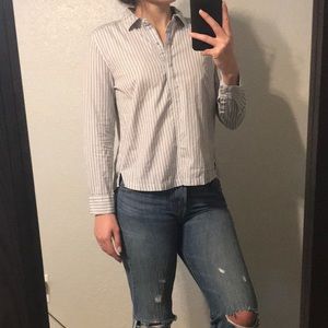 Calvin Klein—Half Button-Up Long Sleeve Shirt